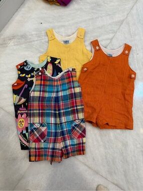 Mixed Color Kids One-Piece Rompers - Yellow, Orange, Plaid & Multicolor